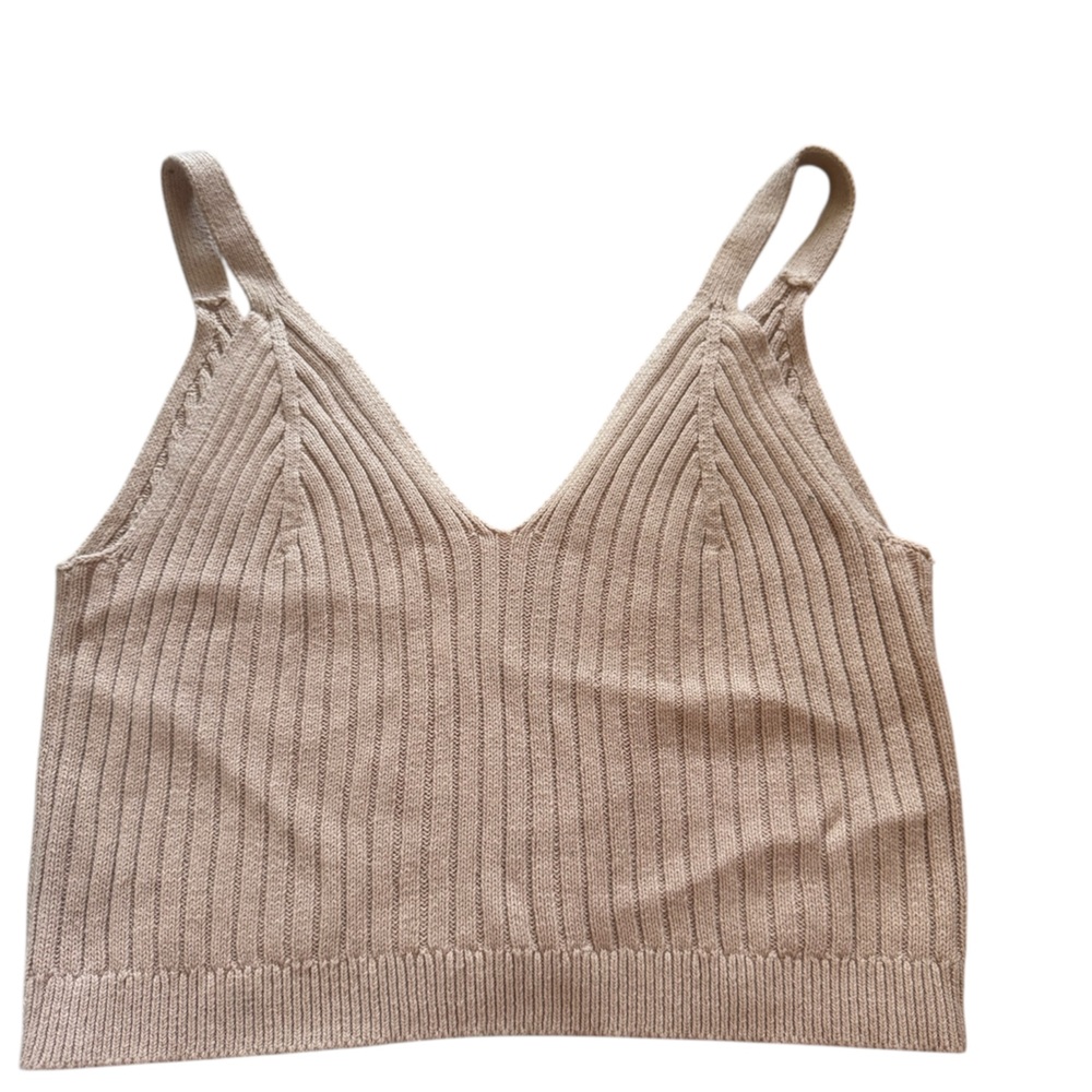Aerie Ribbed Tank in Soft Tan – Size XL